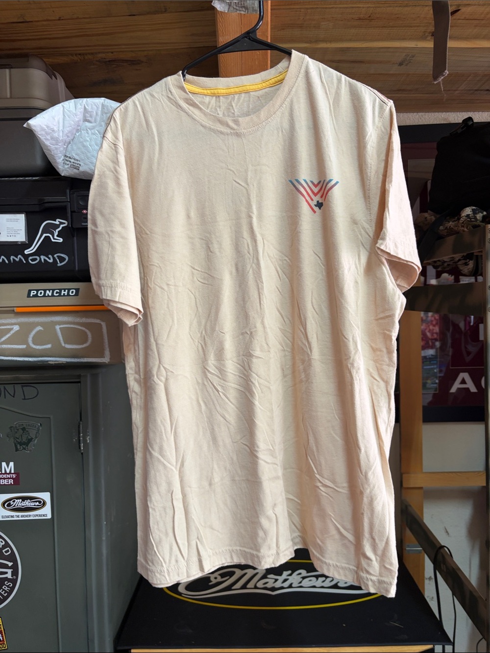 Howler Brothers Cream Short-Sleeve Tee with Multi-Stripe Chest Logo